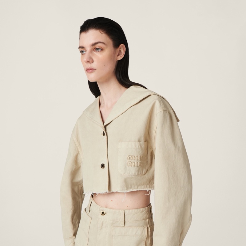 Miu Miu 女士 徽標刺繡休閒夾克IT-38 IT-40碼-5