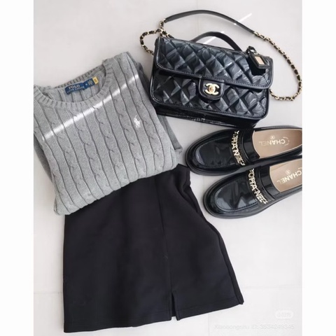 Chanel 23B爆款！小香家最美樂福鞋💗品牌logo字母鏈條透氣真皮樂福鞋、小皮鞋