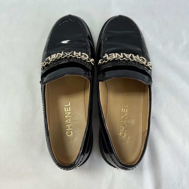 Chanel 23B爆款!小香家最美樂福鞋💗品牌logo字母鏈條透氣真皮樂福鞋、小皮鞋-8