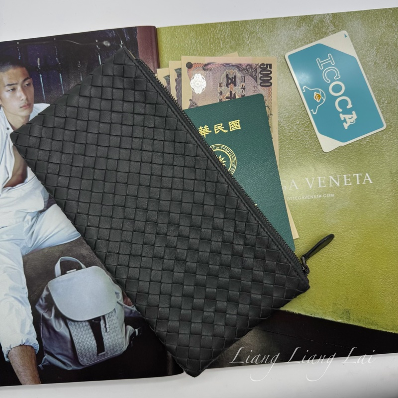 BOTTEGA VENETA BV經典編織小牛皮鐵灰色拉鍊手拿包|化妝包-4