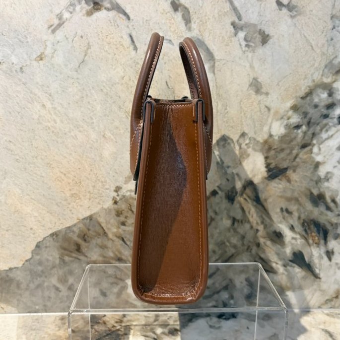 GUCCI 咖牛皮邊帆布INTERLOCKING兩用琴譜包-1