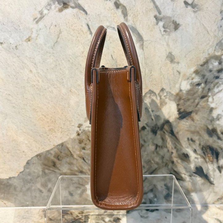 GUCCI 咖牛皮邊帆布INTERLOCKING兩用琴譜包-3