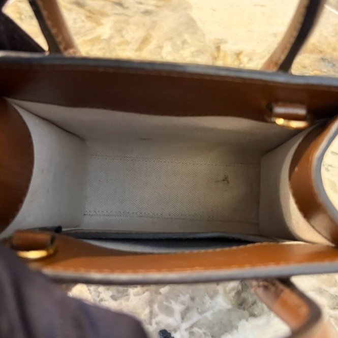 GUCCI 咖牛皮邊帆布INTERLOCKING兩用琴譜包-7