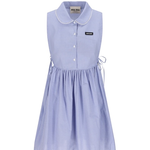 Miu Miu 女士 翻領無袖連衣裙IT-36 IT-38 IT-40 IT-42碼