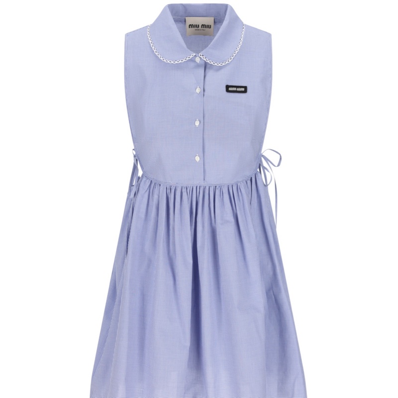 Miu Miu 女士 翻領無袖連衣裙IT-36 IT-38 IT-40 IT-42碼-0