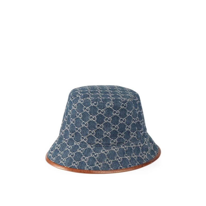 Gucci 男女同款 GG Denim系列GG帆布漁夫帽S M L XL碼-0