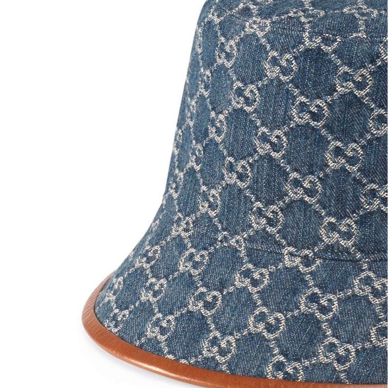 Gucci 男女同款 GG Denim系列GG帆布漁夫帽S M L XL碼-1
