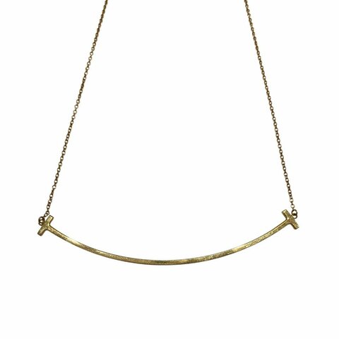 TIFFANY&CO. 蒂芙尼 T SMILE NECKLACE LARGE SIZE 微笑項鍊大號 K18 YG