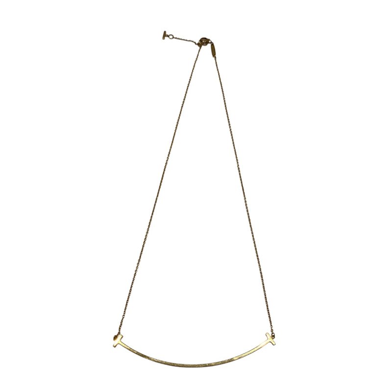 TIFFANY&CO. 蒂芙尼 T SMILE NECKLACE LARGE SIZE 微笑項鍊大號 K18 YG-1