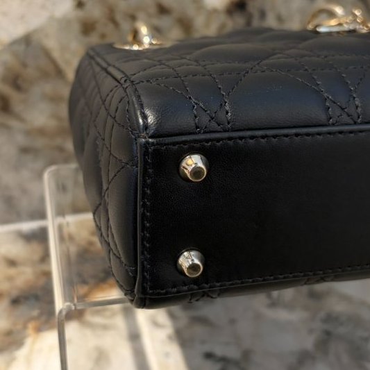 Lady Dior黑色羊皮小號Lady Dior兩用包-5