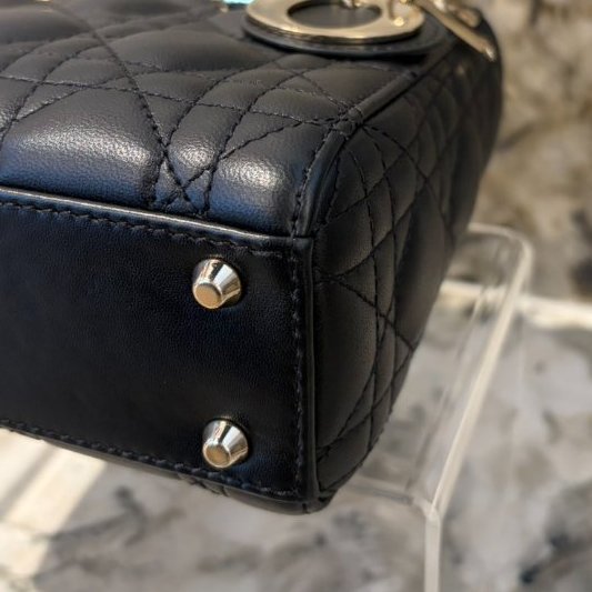 Lady Dior黑色羊皮小號Lady Dior兩用包-6