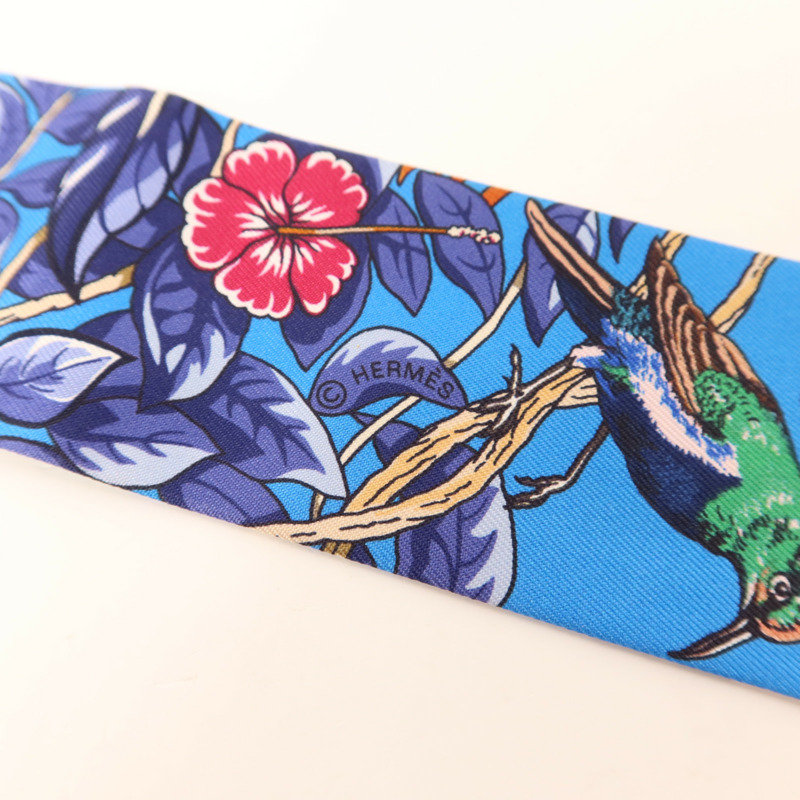 HERMES 絲質Twilly絲巾-5