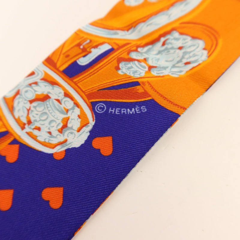 HERMES 絲質Twilly絲巾-5