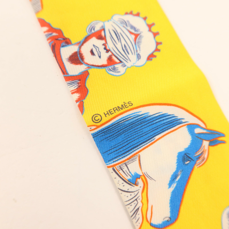 HERMES 絲質Twilly絲巾-5