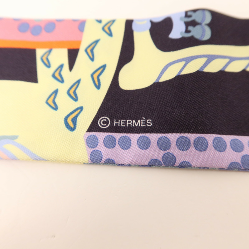 HERMES 絲質Twilly絲巾-5