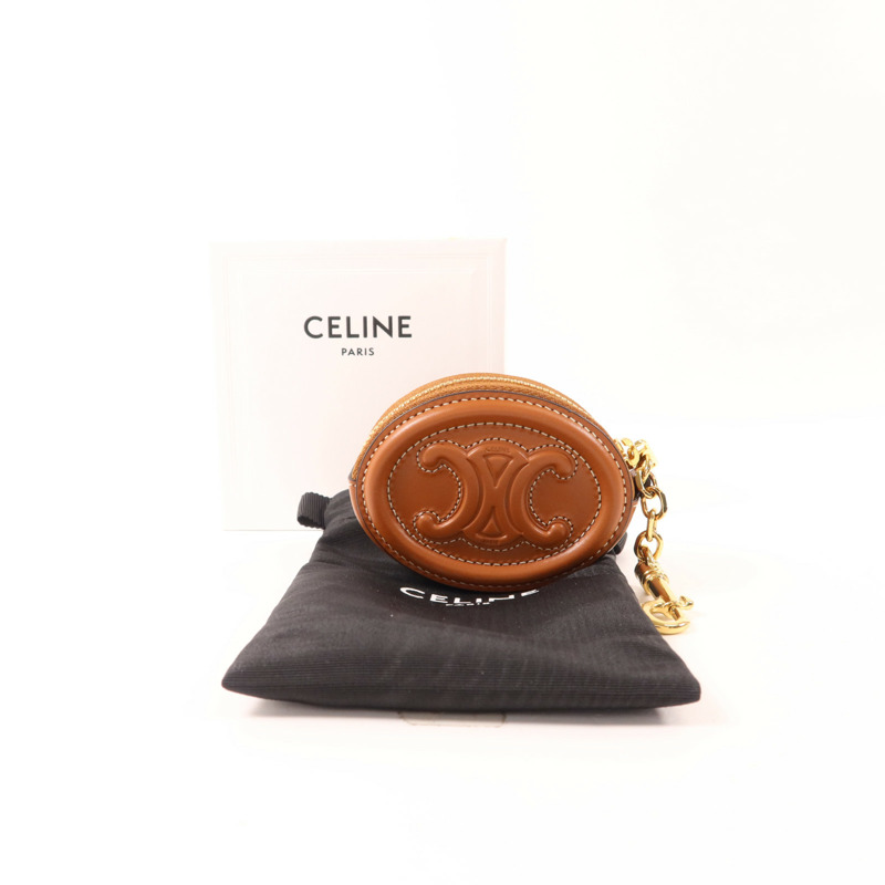 CELINE 牛皮皮革Purse with Hook金扣零錢包-13