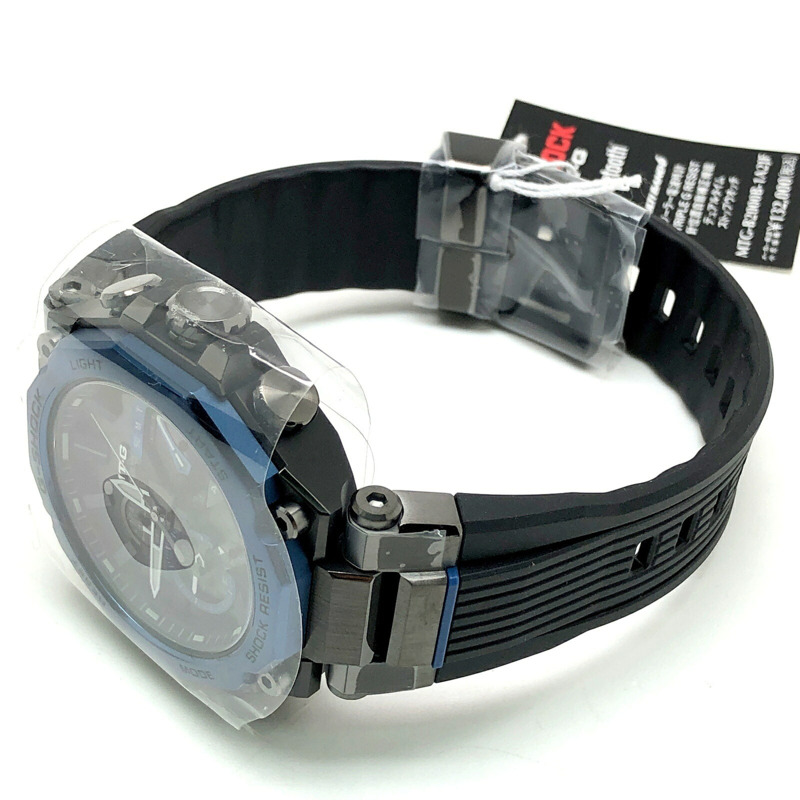 卡西歐 G-SHOCK MTG-B2000B-1A2 MT-G 手錶,電波太陽能,藍牙,Mobile Link,三重防震,雙核防護結構,柔軟聚氨酯錶帶,指針式,黑色 x 藍色金屬色,2020 年 11 月發售,Mikunigaoka 商店-4