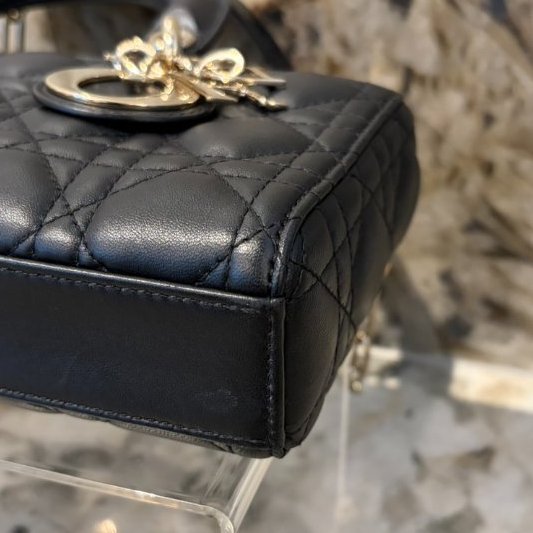 DIOR黑羊皮金釦D-JOY黛妃包-6