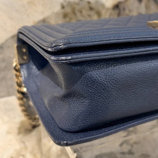 CHANEL深藍牛皮BOY25-5