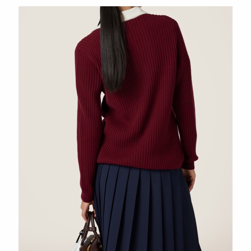 Miu Miu 女士 羅紋羊絨針織衫IT-38 IT-40 IT-42 IT-46 IT-48碼-1