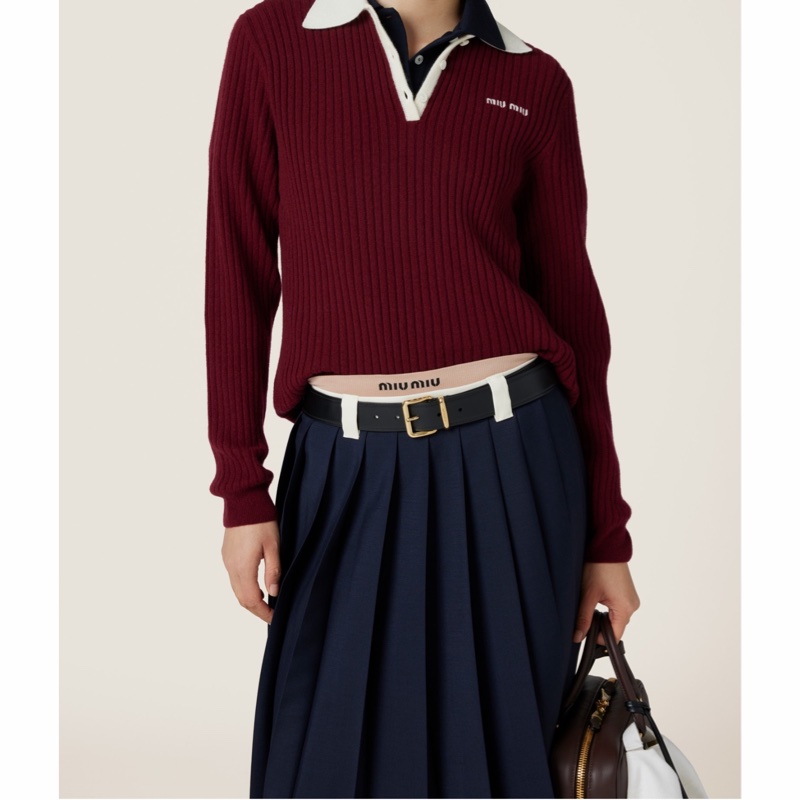 Miu Miu 女士 羅紋羊絨針織衫IT-38 IT-40 IT-42 IT-46 IT-48碼-4