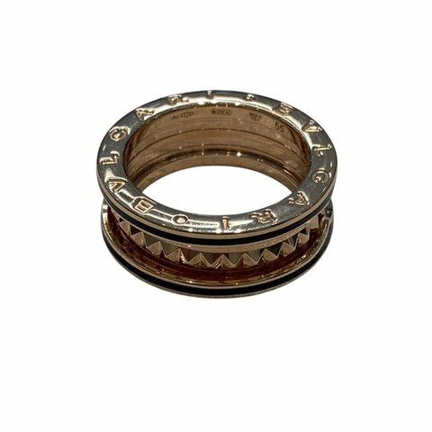 BVLGARI 寶格麗 B.zero1 RING SIZE:55 18K 陶瓷 戒指 黑色 玫瑰金 PG