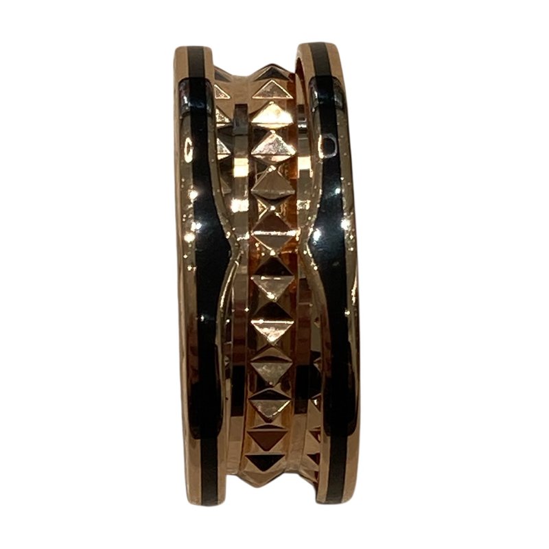 BVLGARI 寶格麗 B.zero1 RING SIZE:55 18K 陶瓷 戒指 黑色 玫瑰金 PG-4