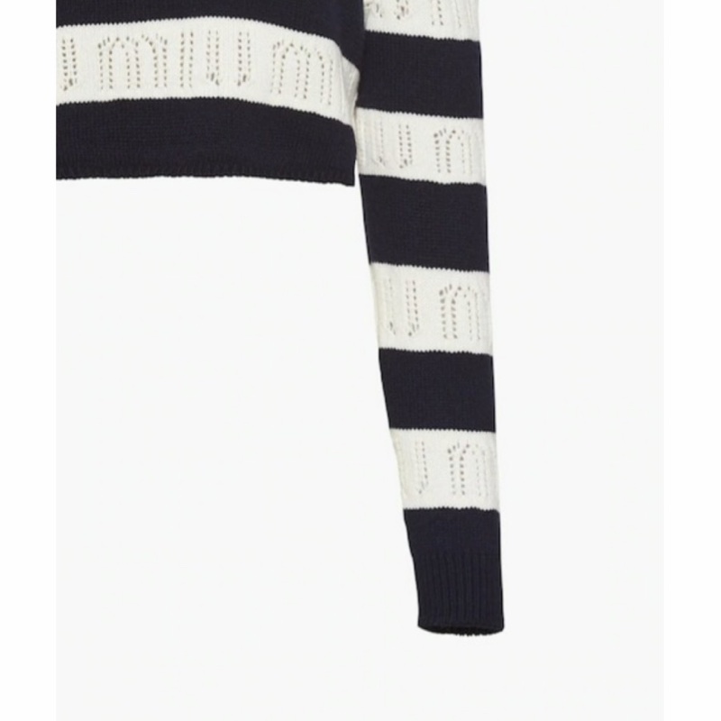 Miu Miu 女士 鏤空細節針織套頭衫IT-36碼-1