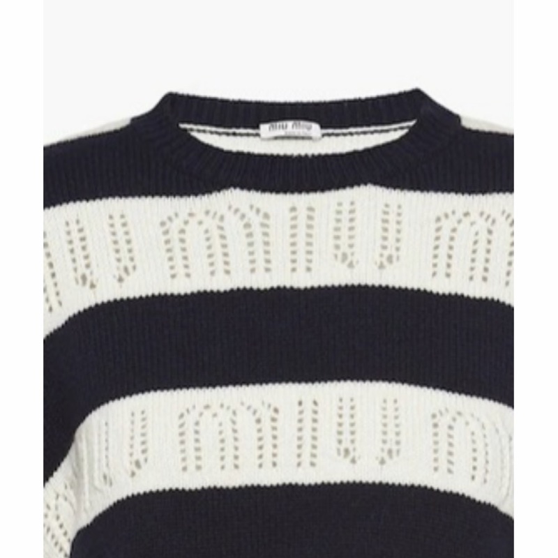 Miu Miu 女士 鏤空細節針織套頭衫IT-36碼-2