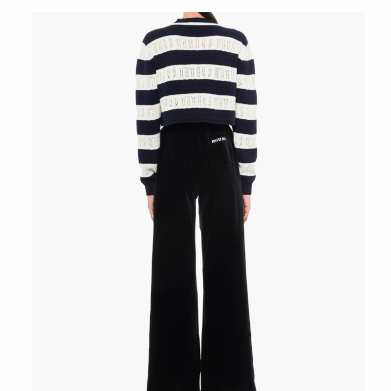 Miu Miu 女士 鏤空細節針織套頭衫IT-36碼-3