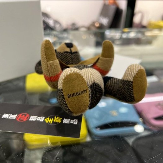 東區正精品㊣ BURBERRY THOMAS 8124868 全新經典格紋蝴蝶結泰迪熊公仔吊飾鑰匙圈掛飾吊飾 RZ6258-7