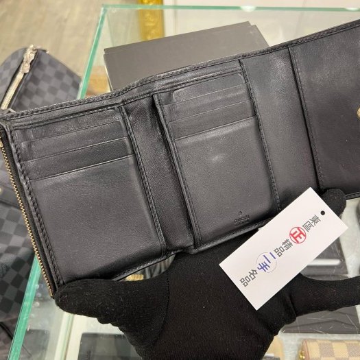東區正精品㊣GUCCI 474802 matelasse wallet MARMONT 黑色金釦翻蓋三折釦子短夾 RZ6259-1