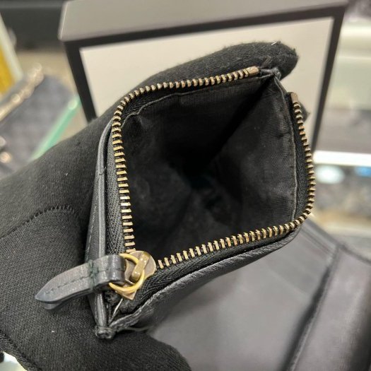 東區正精品㊣GUCCI 474802 matelasse wallet MARMONT 黑色金釦翻蓋三折釦子短夾 RZ6259-4