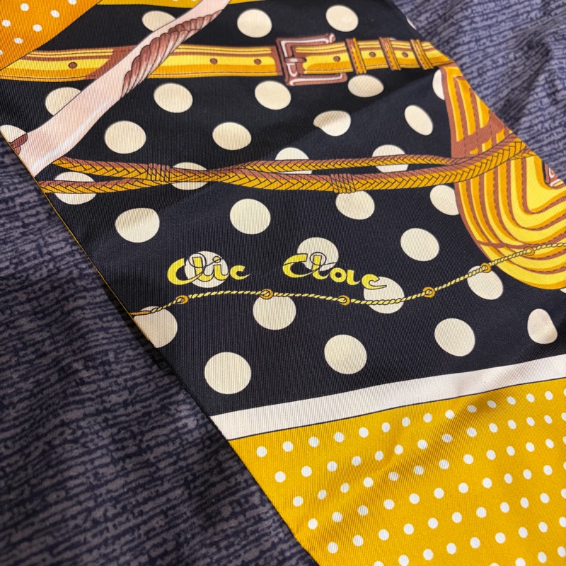 Hermès 波爾卡圓點 Maxi Twilly 巨型twilly Clic Clac à Pois en Soie Silk絲巾-14