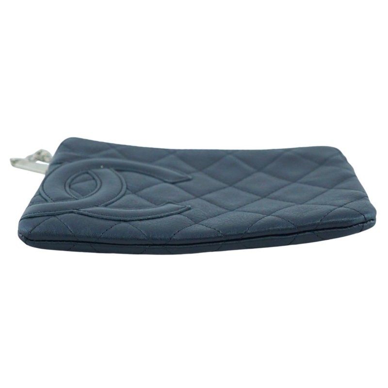 CHANEL 香奈兒 康朋黑色皮革小包 手拿包 化妝包-5