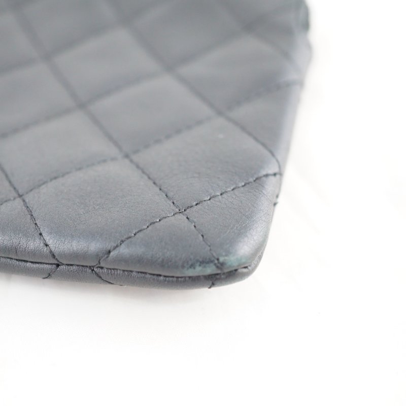 CHANEL 香奈兒 康朋黑色皮革小包 手拿包 化妝包-7