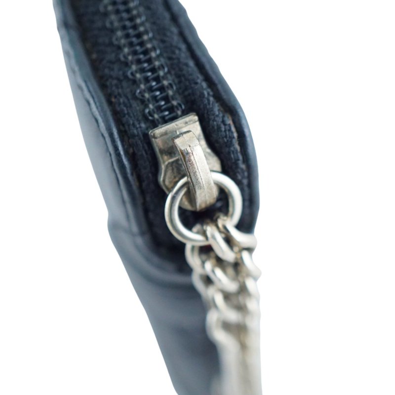 CHANEL 香奈兒 康朋黑色皮革小包 手拿包 化妝包-22