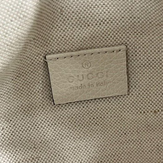 東區正精品㊣GUCCI 530412 近全新白色全皮藍紅藍LOGO側背包斜背腰包胸口包 RZ6260-4