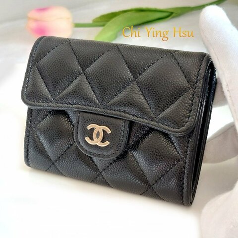 Chanel ~AP0220 🎀現貨實拍 🎀香奈兒雙層金扣~ 零錢卡包~~近新品(僅拍照)