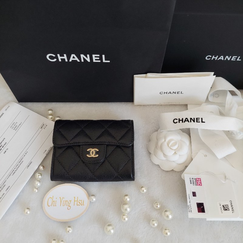 Chanel ~AP0220 🎀現貨實拍 🎀香奈兒雙層金扣~ 零錢卡包~~近新品(僅拍照)-4