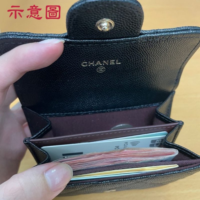 Chanel ~AP0220 🎀現貨實拍 🎀香奈兒雙層金扣~ 零錢卡包~~近新品(僅拍照)-8