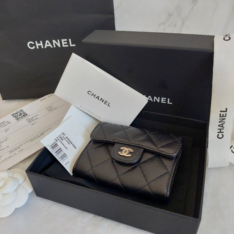 Chanel ~AP0220 🎀現貨實拍 🎀香奈兒雙層金扣~ 零錢卡包~~近新品(僅拍照)-9