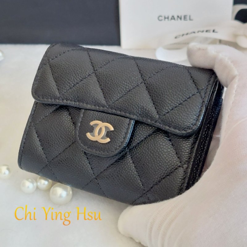 Chanel ~AP0220 🎀現貨實拍 🎀香奈兒雙層金扣~ 零錢卡包~~近新品(僅拍照)-45