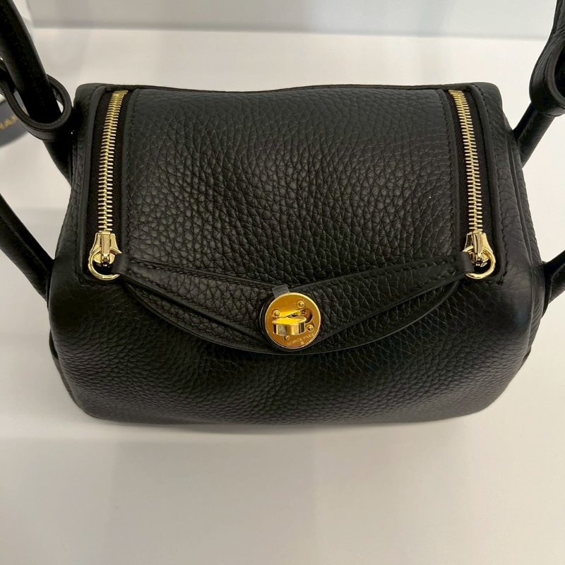 Hermes Mini Lindy 二代 黑金 K刻 TC皮 全新全配-7