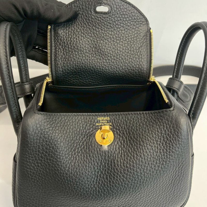 Hermes Mini Lindy 二代 黑金 K刻 TC皮 全新全配-8