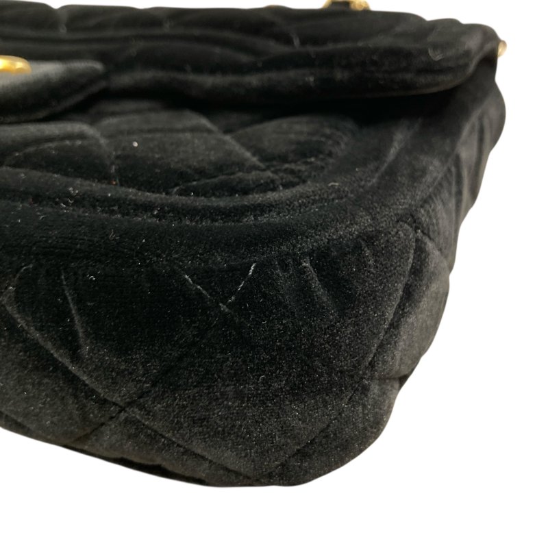 CHANEL 香奈兒 VELVET QUILTED DOUBLE FRAME FLAP BLACK BAG 迷你口蓋包 絨革 黑色 金釦-8