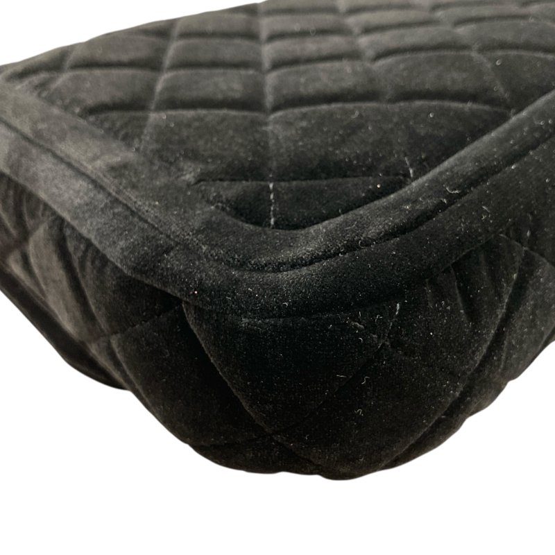 CHANEL 香奈兒 VELVET QUILTED DOUBLE FRAME FLAP BLACK BAG 迷你口蓋包 絨革 黑色 金釦-9