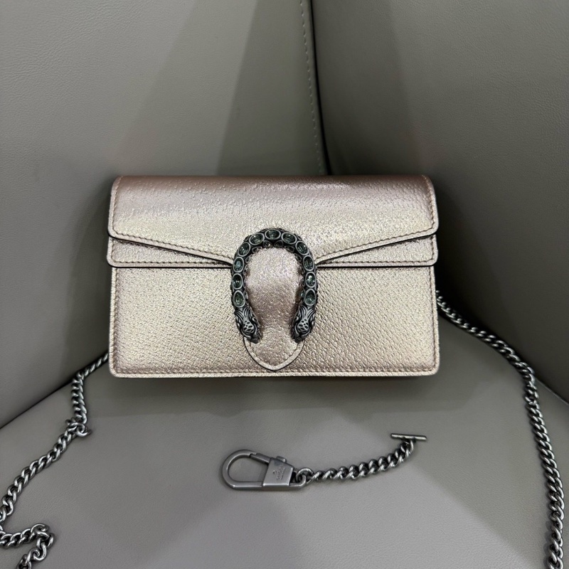 Gucci香檳金色mini酒神鏈條包 20*15.5*5 98新配件塵袋-1