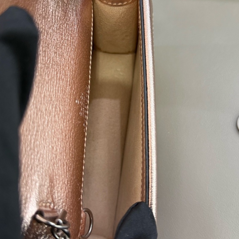 Gucci香檳金色mini酒神鏈條包 20*15.5*5 98新配件塵袋-2