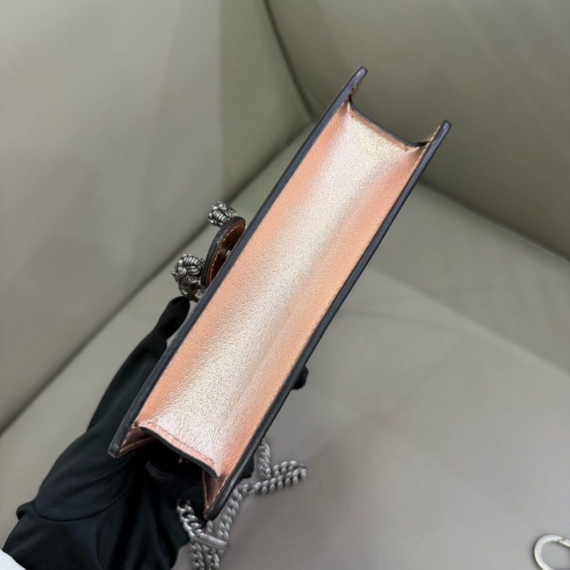 Gucci香檳金色mini酒神鏈條包 20*15.5*5 98新配件塵袋-3